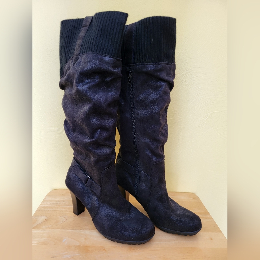 Aerosoles Black Seude  Knee-High Women's Boots